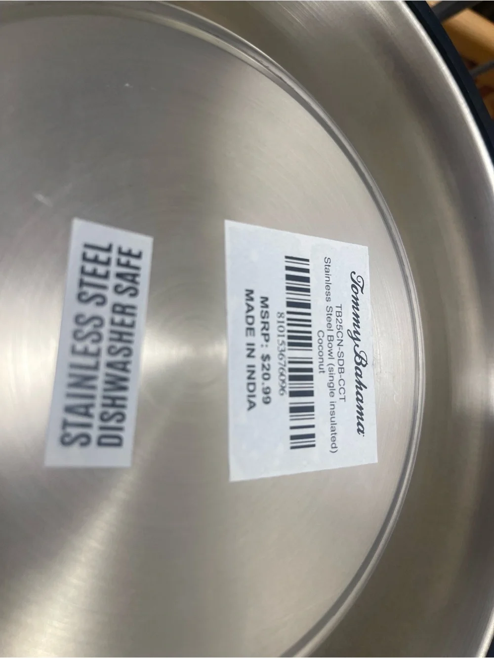 Tommy Bahama stainless steel pet food/water dish - Dishwasher safe 8” diameter